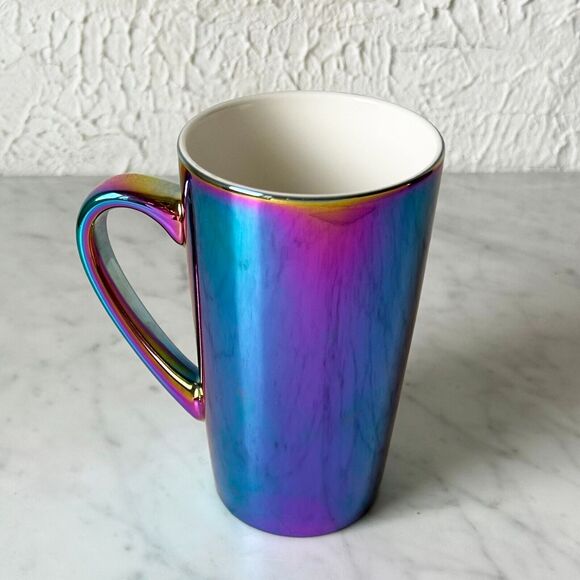 Starbucks 2022 Tall Holographic Iridescent Mug Green Mermaid Logo Coffee Cup - Picture 4 of 6